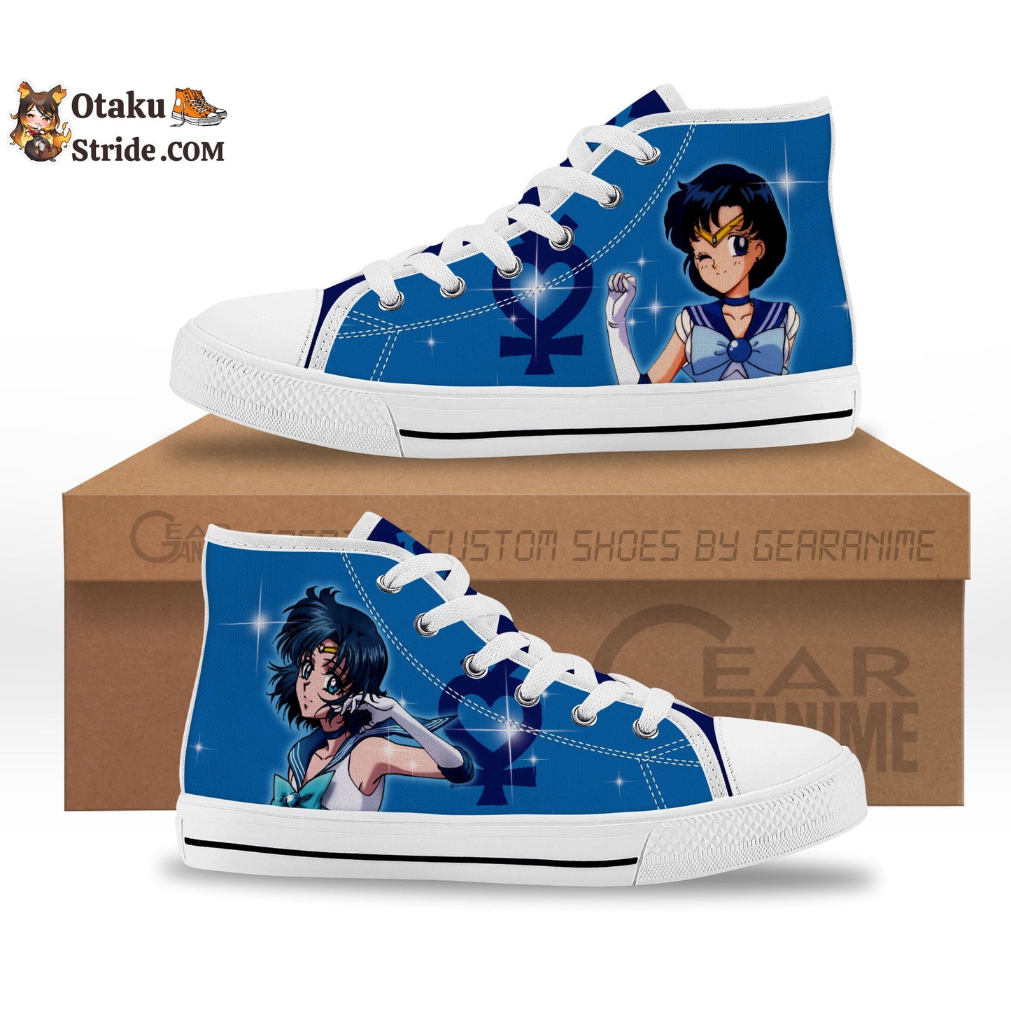 Sailor Mercury Kids Sneakers Anime High Top Shoes