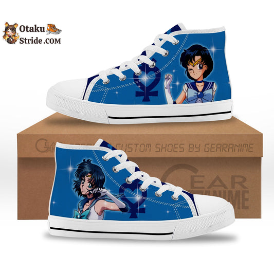 Sailor Mercury Kids Sneakers Anime High Top Shoes