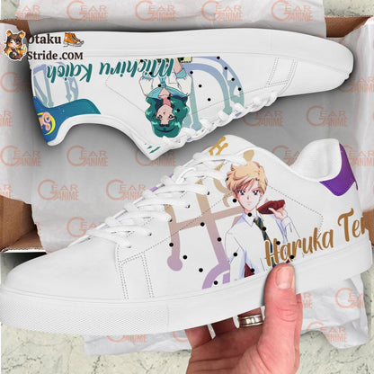 Sailor Neptune And Sailor Uranus Skate Sneakers Custom Sailor Anime Shoes