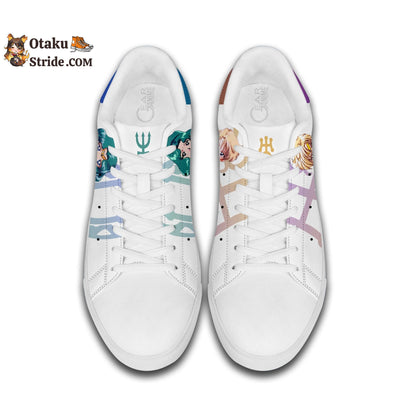 Sailor Neptune And Sailor Uranus Skate Sneakers Custom Sailor Anime Shoes