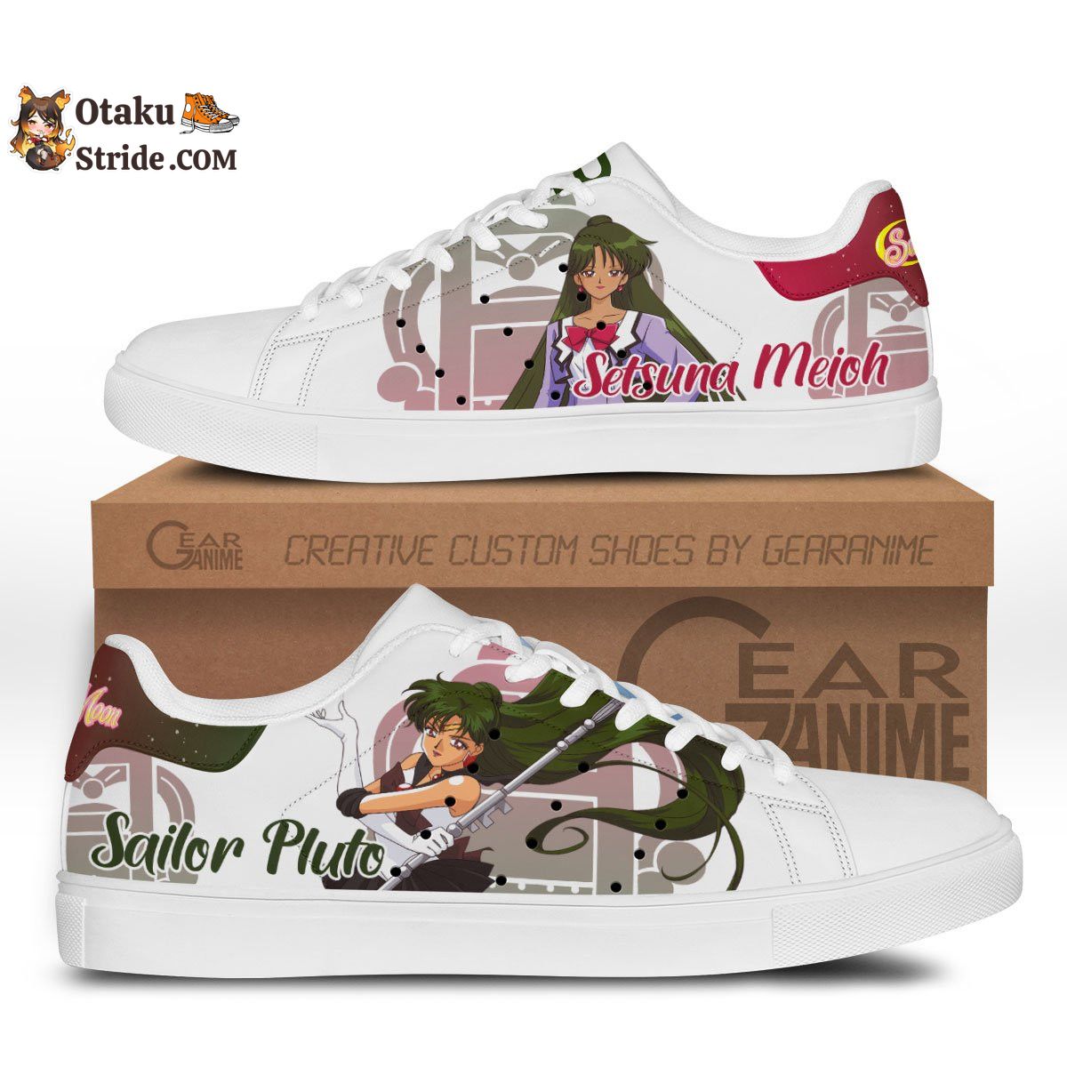 Sailor Pluto Skate Sneakers Custom Sailor Anime Shoes