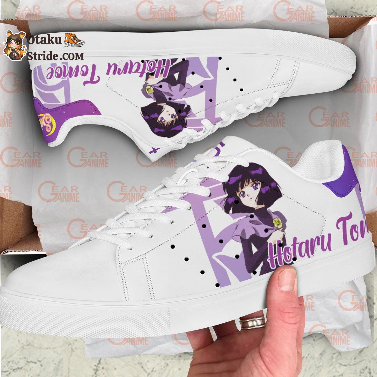 Sailor Saturn Skate Sneakers Custom Sailor Anime Shoes