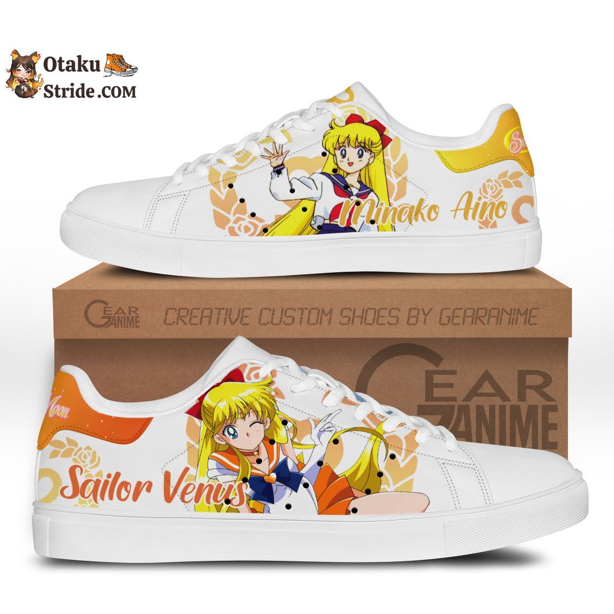 Sailor Venus Skate Sneakers Custom Sailor Anime Shoes