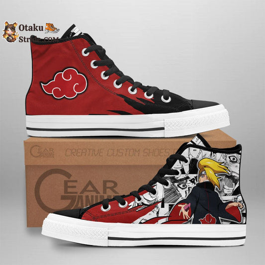 Deidara High Top Shoes Custom Anime Akatsuki Sneakers Mix Manga