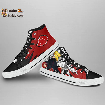 Deidara High Top Shoes Custom Anime Akatsuki Sneakers Mix Manga