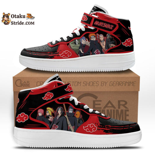 Akatsuki Team Sneakers Air Mid Custom Anime Shoes