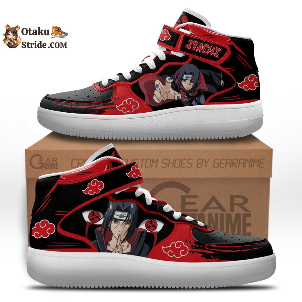 Itachi Uchiha Sneakers Air Mid Custom Akatsuki Anime Shoes