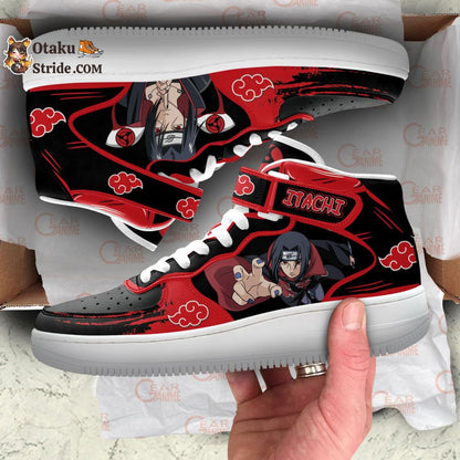 Itachi Uchiha Sneakers Air Mid Custom Akatsuki Anime Shoes