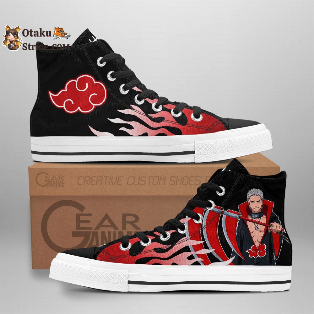 Hidan High Top Shoes Anime Akatsuki Sneakers Flame Style