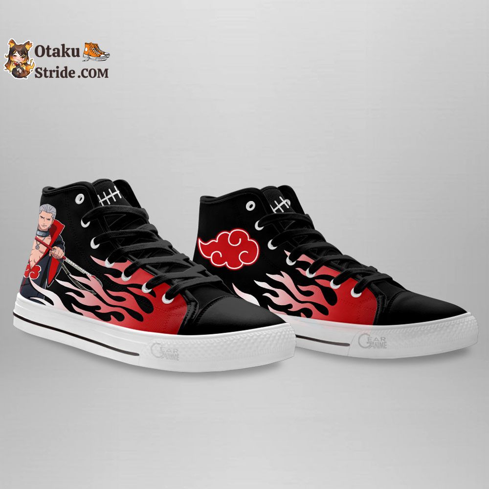 Hidan High Top Shoes Anime Akatsuki Sneakers Flame Style