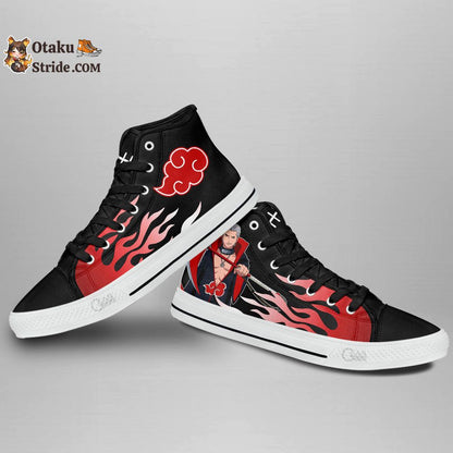 Hidan High Top Shoes Anime Akatsuki Sneakers Flame Style