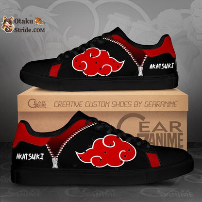 Akatsuki Cloud Skate Shoes Black Anime Custom Shoes PN09