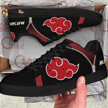 Akatsuki Cloud Skate Shoes Black Anime Custom Shoes PN09