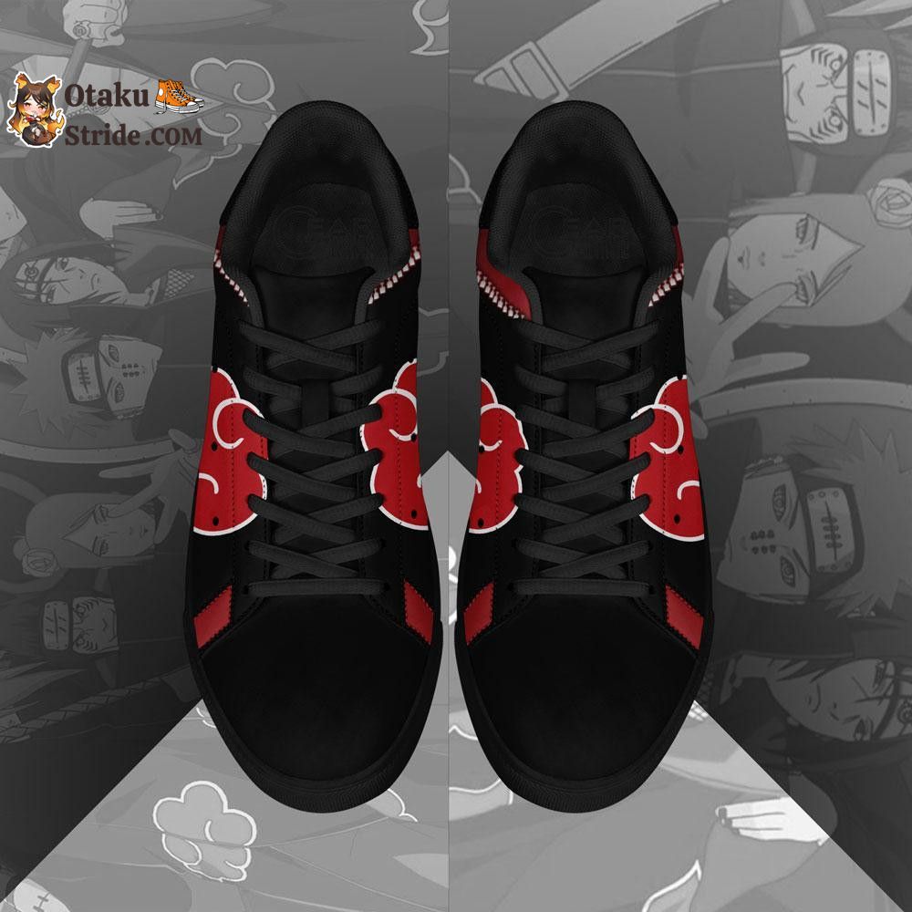 Akatsuki Cloud Skate Shoes Black Anime Custom Shoes PN09