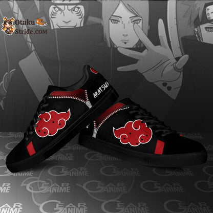 Akatsuki Cloud Skate Shoes Black Anime Custom Shoes PN09