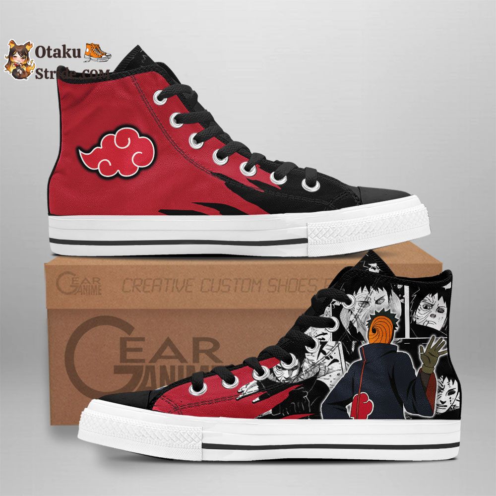 Tobi High Top Shoes Akatsuki Custom Anime Sneakers Mix Manga