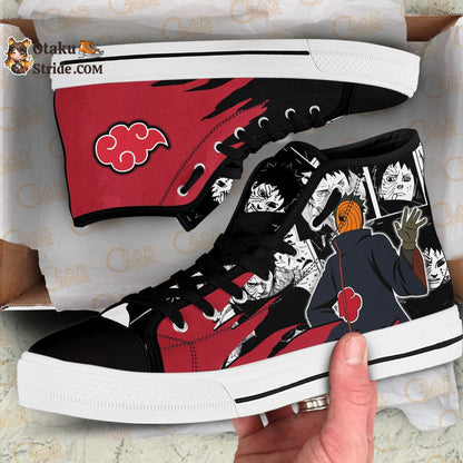 Tobi High Top Shoes Akatsuki Custom Anime Sneakers Mix Manga