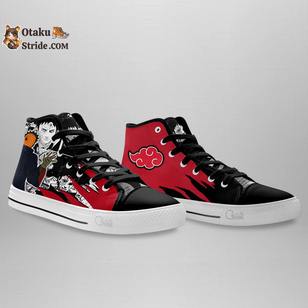 Tobi High Top Shoes Akatsuki Custom Anime Sneakers Mix Manga