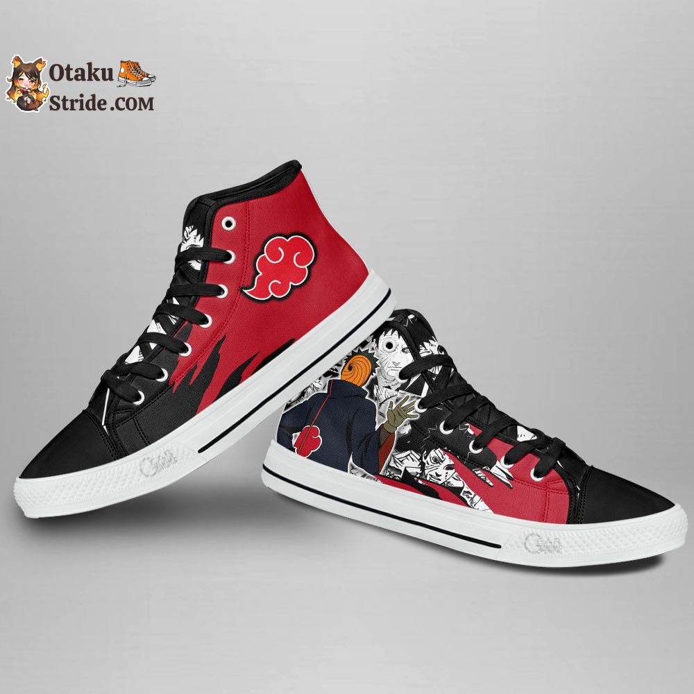 Tobi High Top Shoes Akatsuki Custom Anime Sneakers Mix Manga