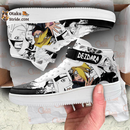 Deidara Sneakers Air Mid Custom Akatsuki Anime Shoes Mix Manga