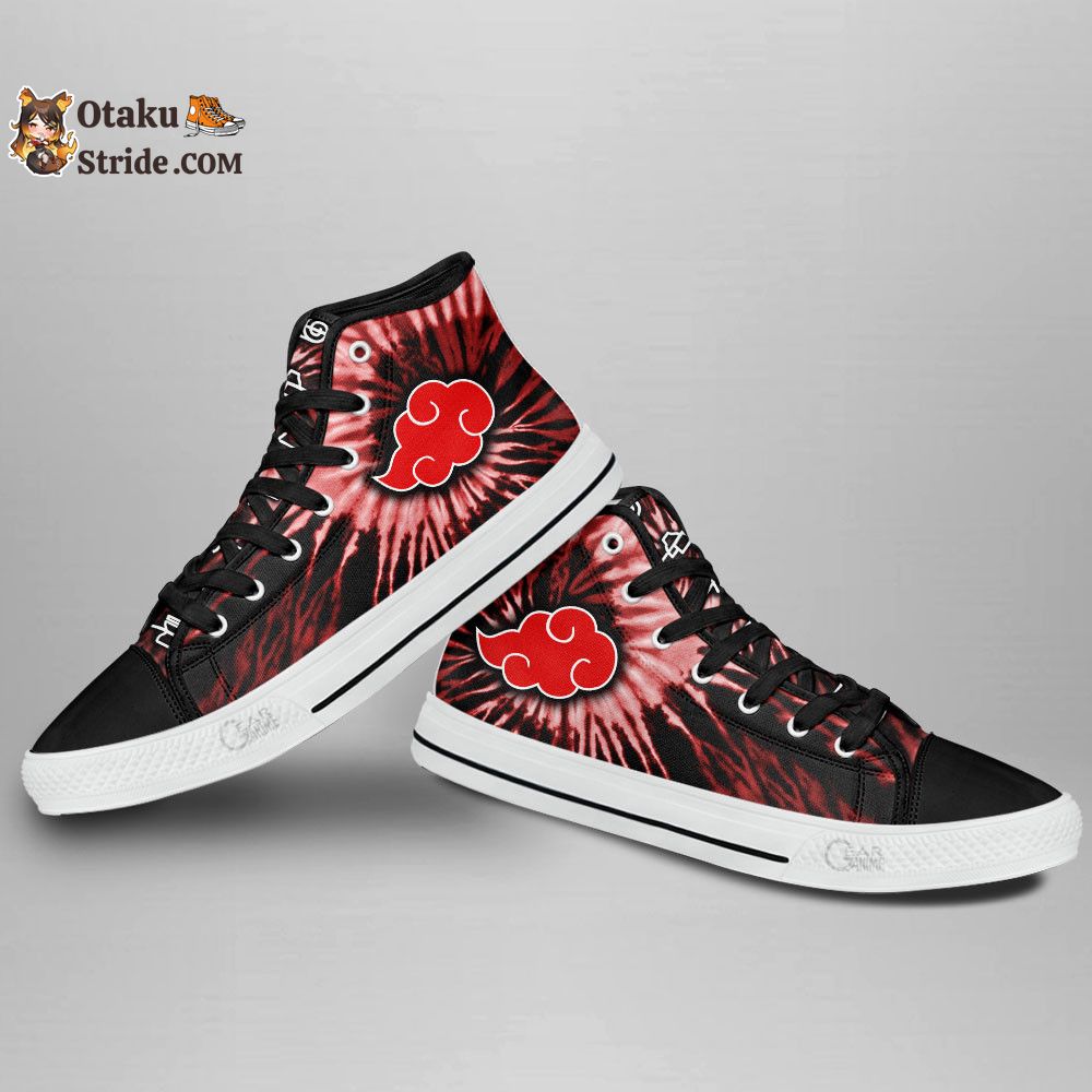 Akatsuki High Top Shoes Custom Anime Sneakers Tie Dye Style