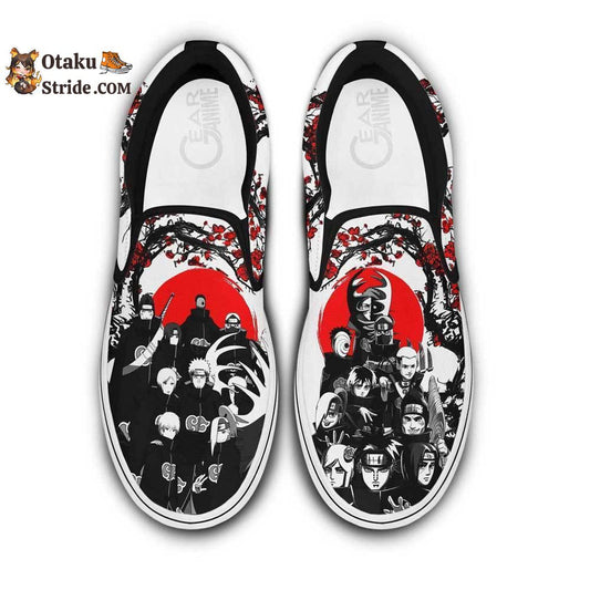 Akatsuki Slip-On Shoes Canvas Custom Japan Blossom Anime Shoes