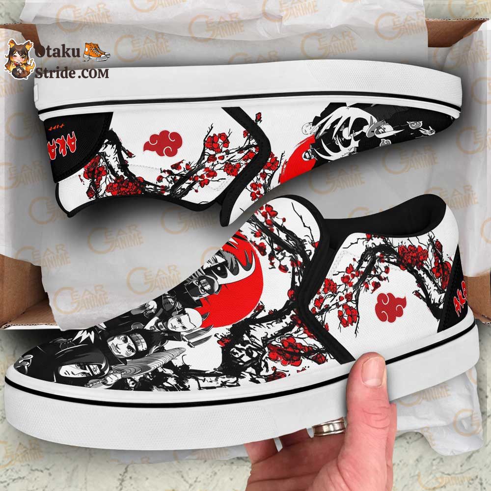 Akatsuki Slip-On Shoes Canvas Custom Japan Blossom Anime Shoes
