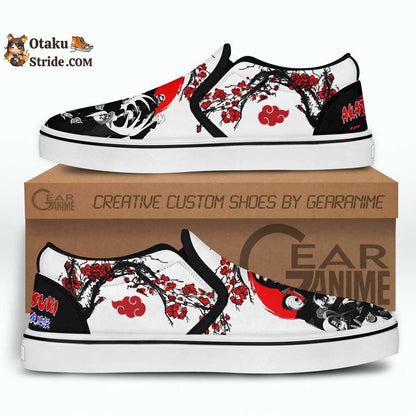 Akatsuki Slip-On Shoes Canvas Custom Japan Blossom Anime Shoes