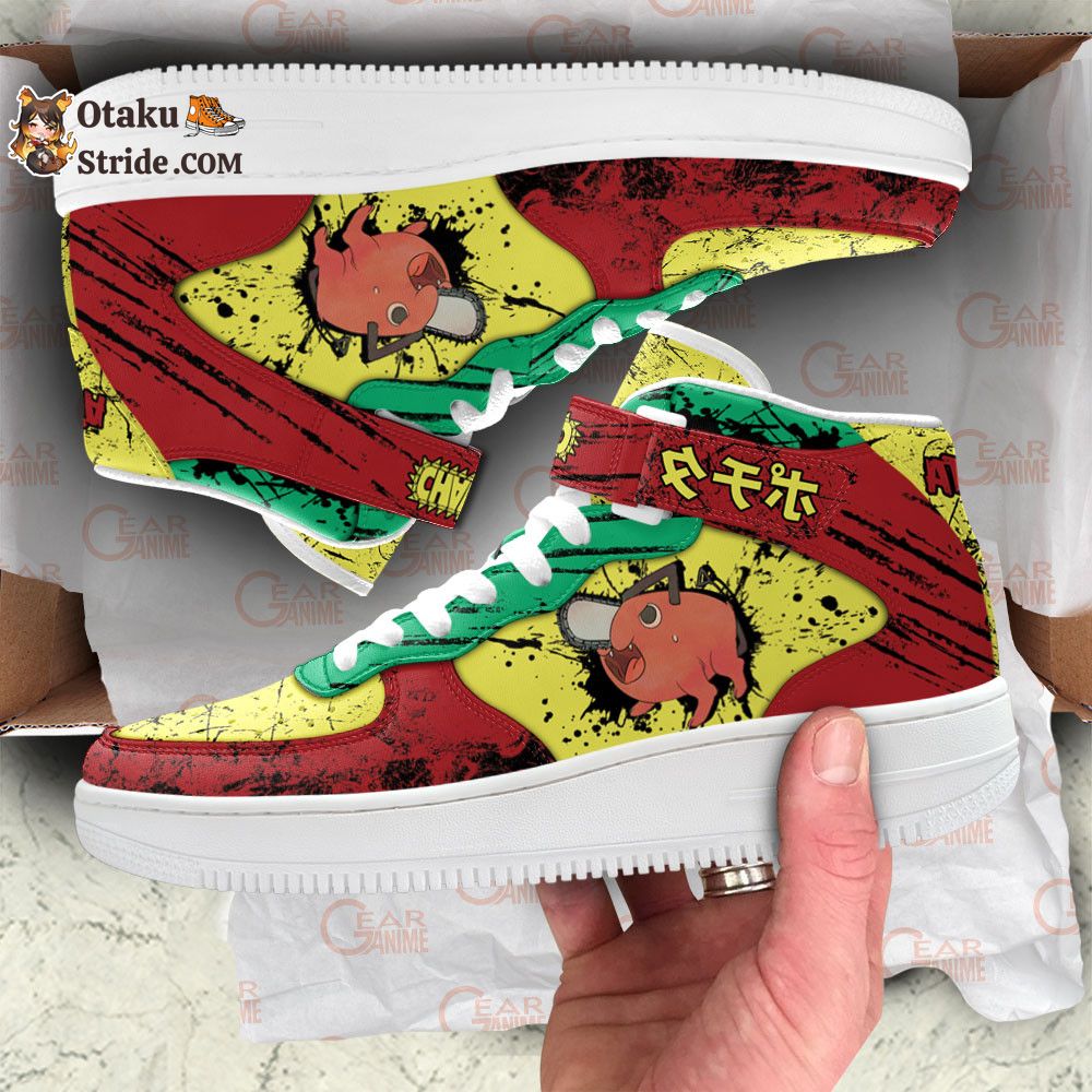 Pochita Sneakers Air Mid Custom Anime Shoes