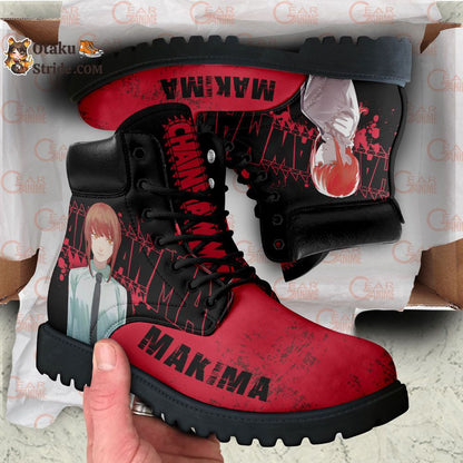 Makima Boots Anime Leather Casual Gift For Fans