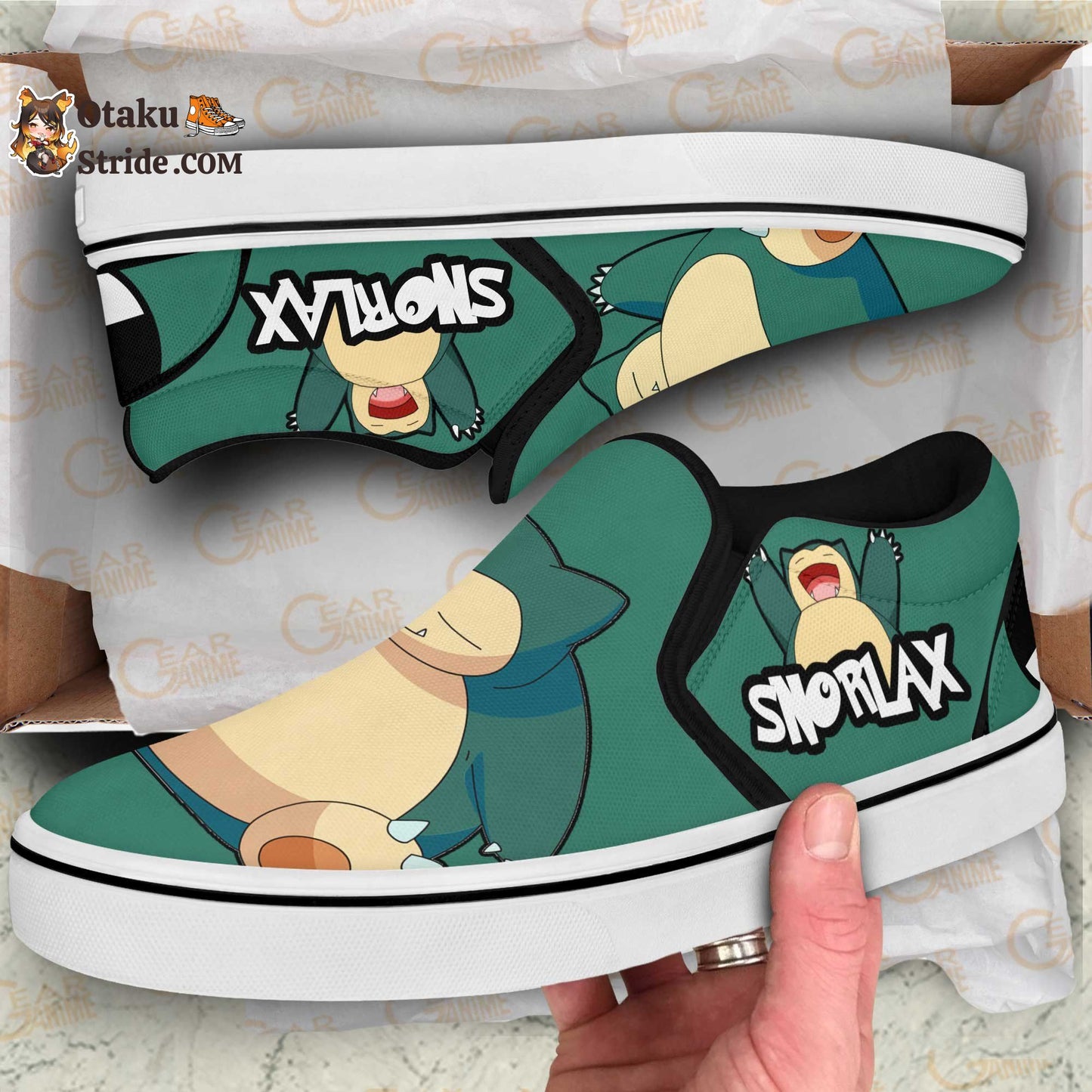 Snorlax Slip-On Shoes Canvas Custom Anime Shoes