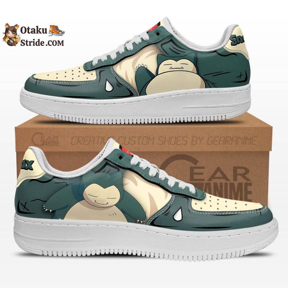 Sleeping Snorlax Air Sneakers Anime Pokemon