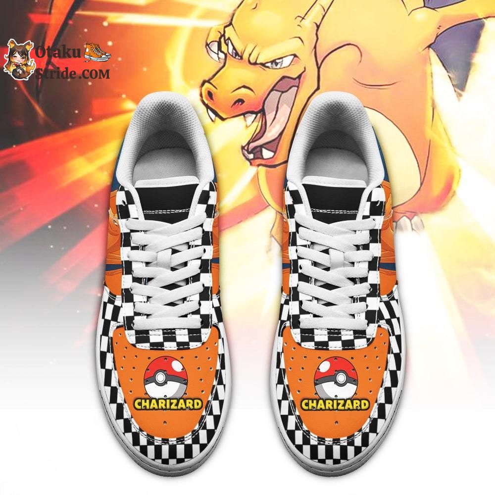 Charizard Sneakers Checkerboard Anime Shoes
