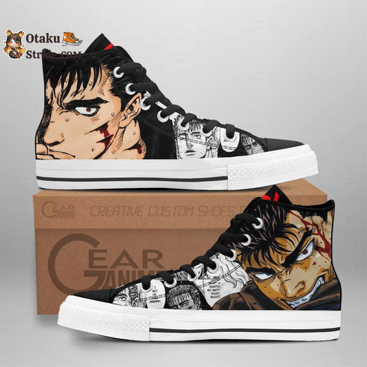 Guts High Top Shoes Berserk Custom Anime Sneakers Mix Manga