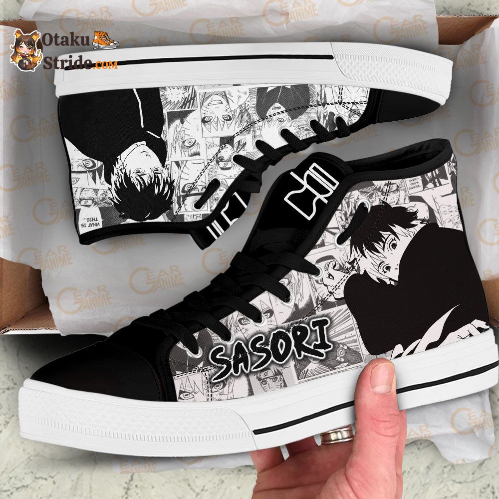 Custom Sasori High Top Anime Sneakers – Naruto Manga Shoes for Otaku Fans