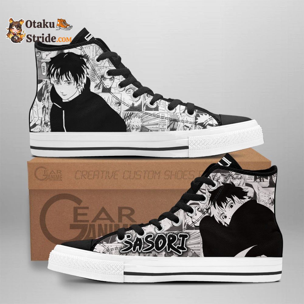 Custom Sasori High Top Anime Sneakers – Naruto Manga Shoes for Otaku Fans