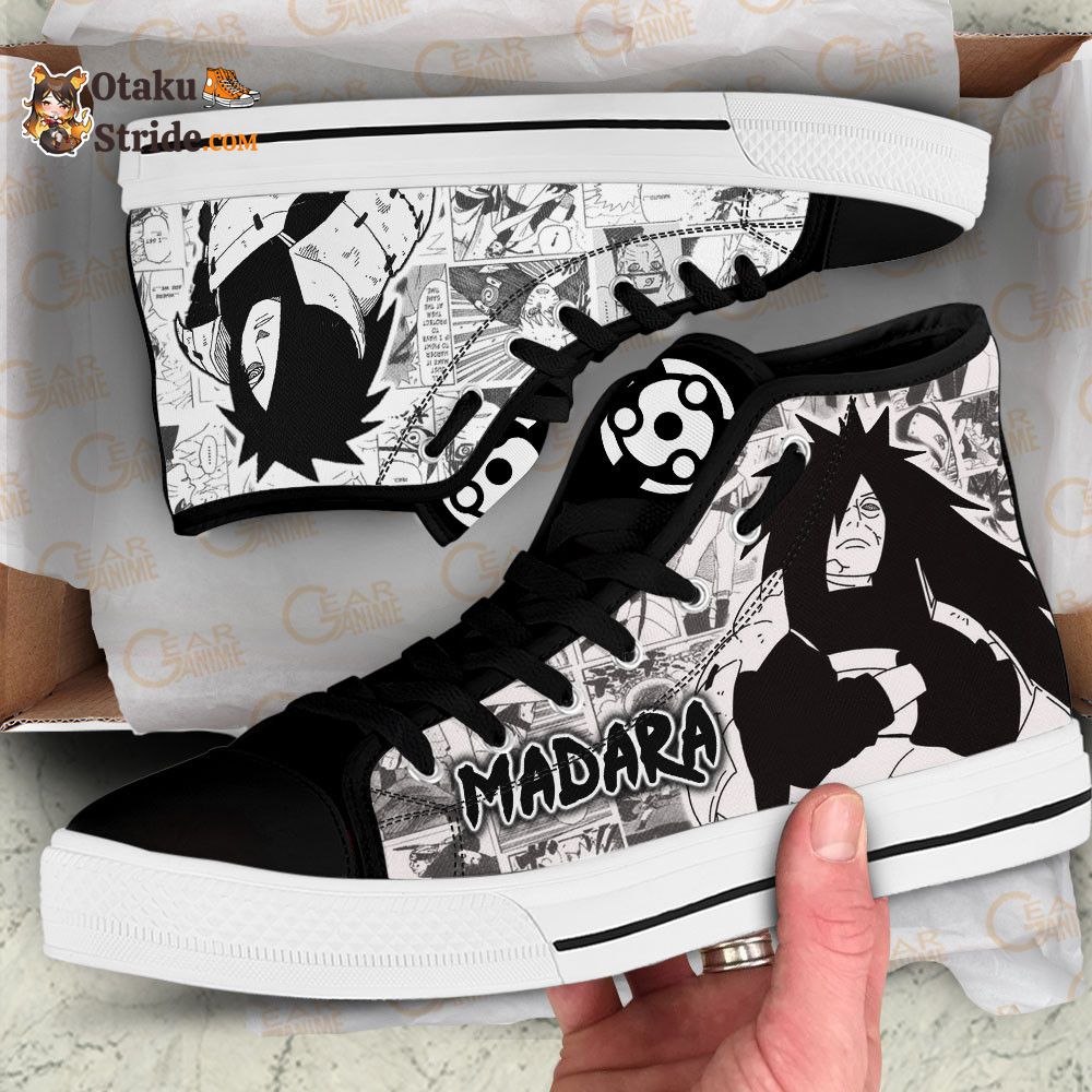 Custom Madara Uchiha Anime High Top Sneakers – Naruto Manga Shoes