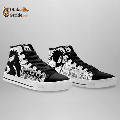 Custom Madara Uchiha Anime High Top Sneakers – Naruto Manga Shoes