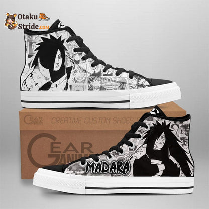 Custom Madara Uchiha Anime High Top Sneakers – Naruto Manga Shoes