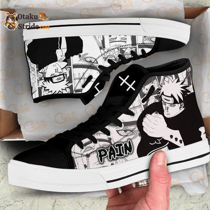 Custom High Top Shoes – Naruto Manga Sneakers for Pain Fans