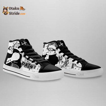 Custom High Top Shoes – Naruto Manga Sneakers for Pain Fans