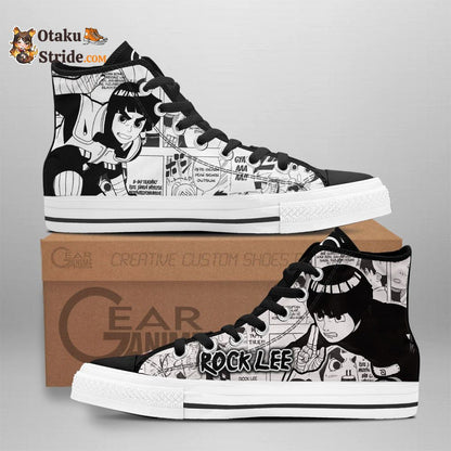 Custom Rock Lee Anime High Top Sneakers – Naruto Manga Shoes