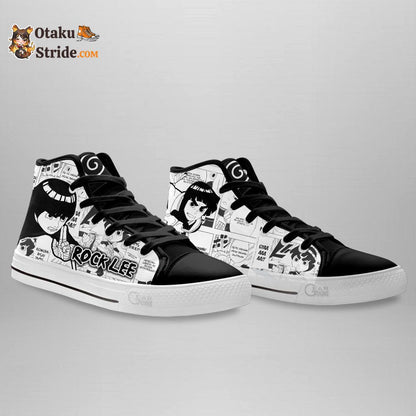 Custom Rock Lee Anime High Top Sneakers – Naruto Manga Shoes