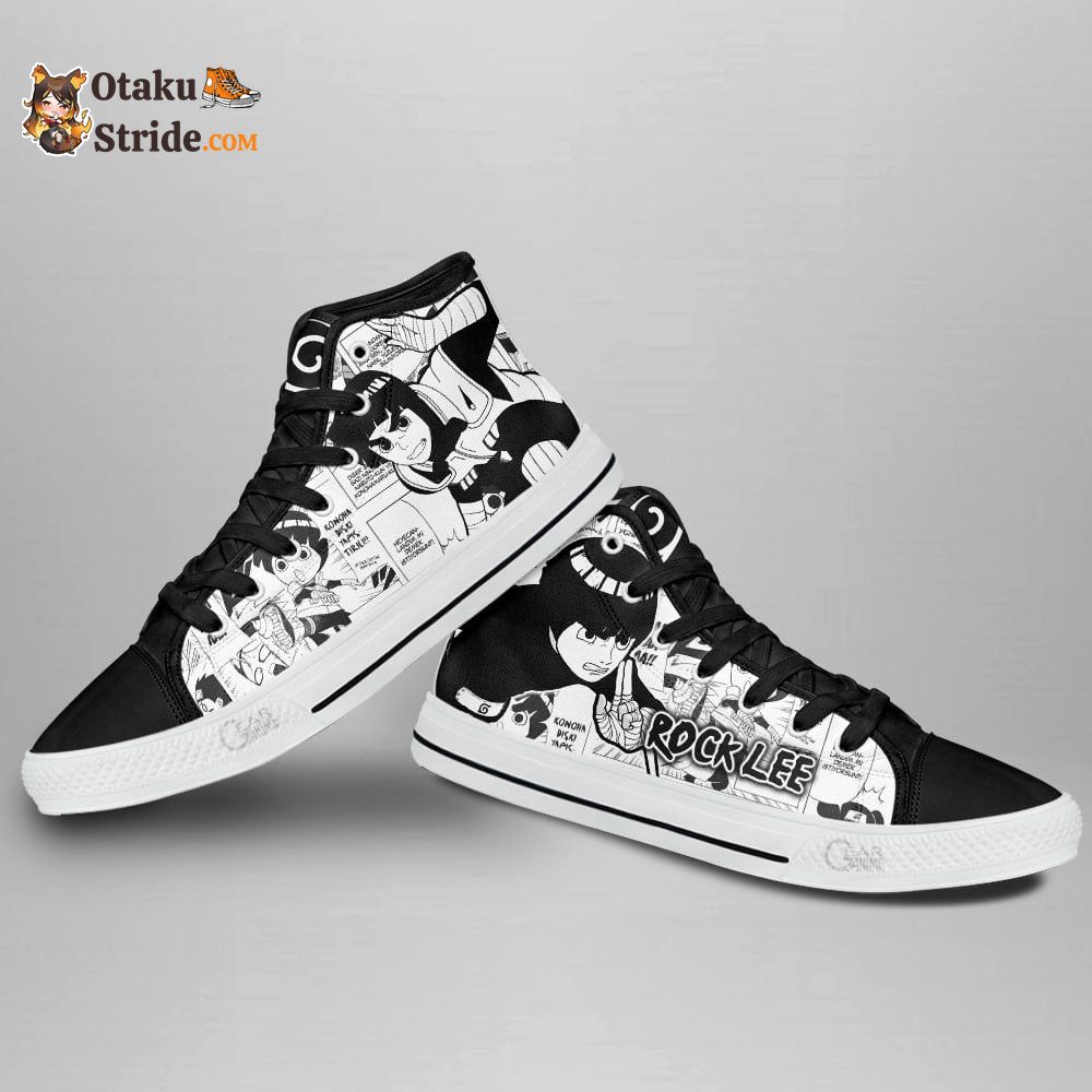 Custom Rock Lee Anime High Top Sneakers – Naruto Manga Shoes