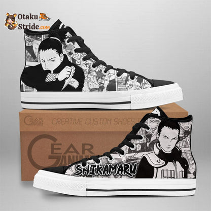 Custom Shikamaru Nara Anime High Top Sneakers – Naruto Manga Shoes