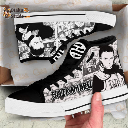 Custom Shikamaru Nara Anime High Top Sneakers – Naruto Manga Shoes