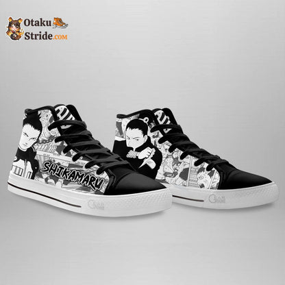 Custom Shikamaru Nara Anime High Top Sneakers – Naruto Manga Shoes