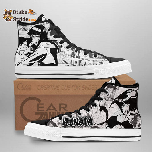 Hinata Hyuga Custom Anime High Top Sneakers – Naruto Manga Shoes