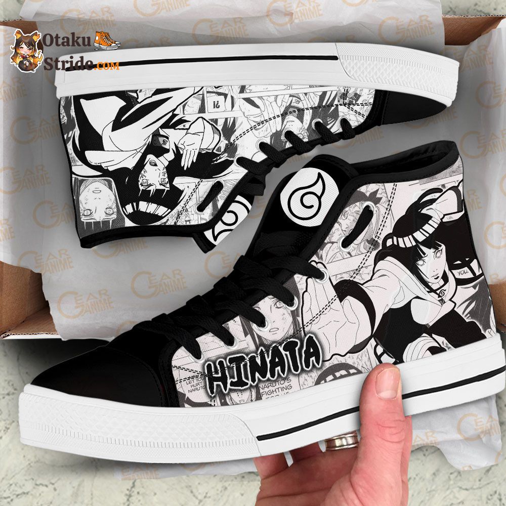 Hinata Hyuga Custom Anime High Top Sneakers – Naruto Manga Shoes