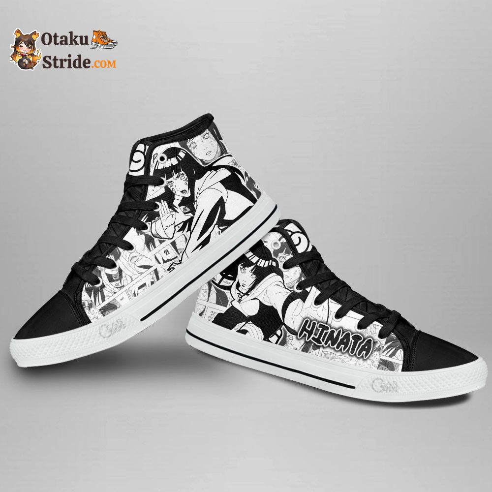 Hinata Hyuga Custom Anime High Top Sneakers – Naruto Manga Shoes